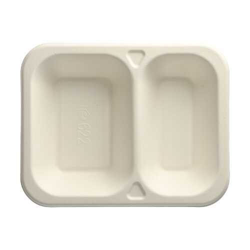 Siegelschalen, Zuckerrohr 2-geteilt 4,2 cm x 18,5 cm x 23,5 cm weiss