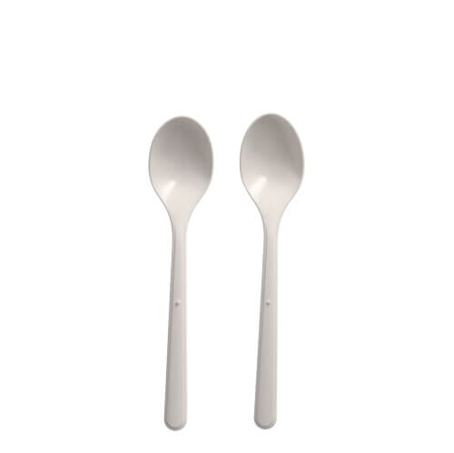 20 x 50 "Circulware" Mehrweg-Kaffeelöffel PP-MF 13 cm weiss extra stabil