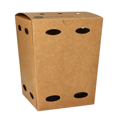 6 x 50 Pommes-Frites-Boxen, Pappe "pure" 15,5 cm x 10,5 cm x 10,5 cm braun "100% Fair" klein