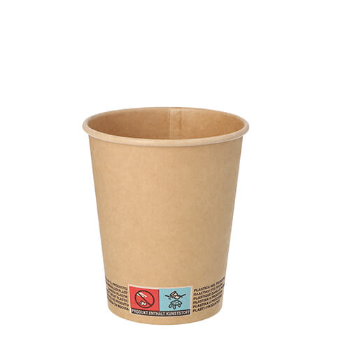 20 x 50 Trinkbecher, Pappe 0,2 l Ø 8 cm · 9,2 cm braun