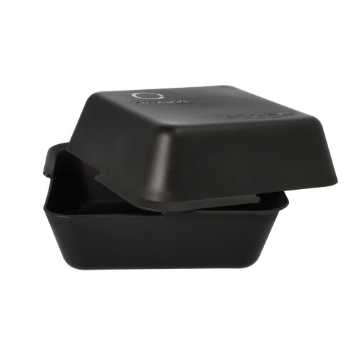 1 x 36 "Circulware" Mehrweg-Foodboxen 4,3 cm x 15,6 cm x 15,6 cm schwarz , 2-teilig