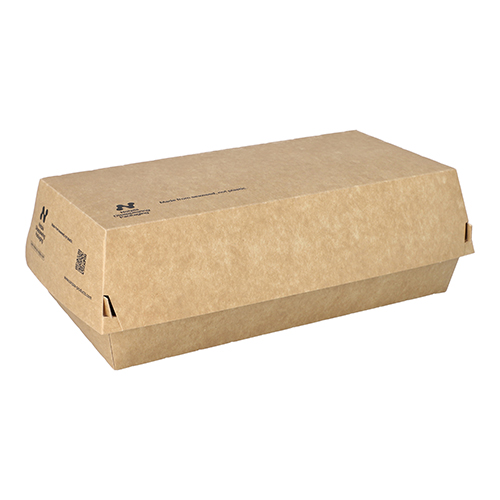 2 x 65 Baguetteboxen, Pappe "NOTPLA" 7,5 cm x 10,7 cm x 22 cm braun