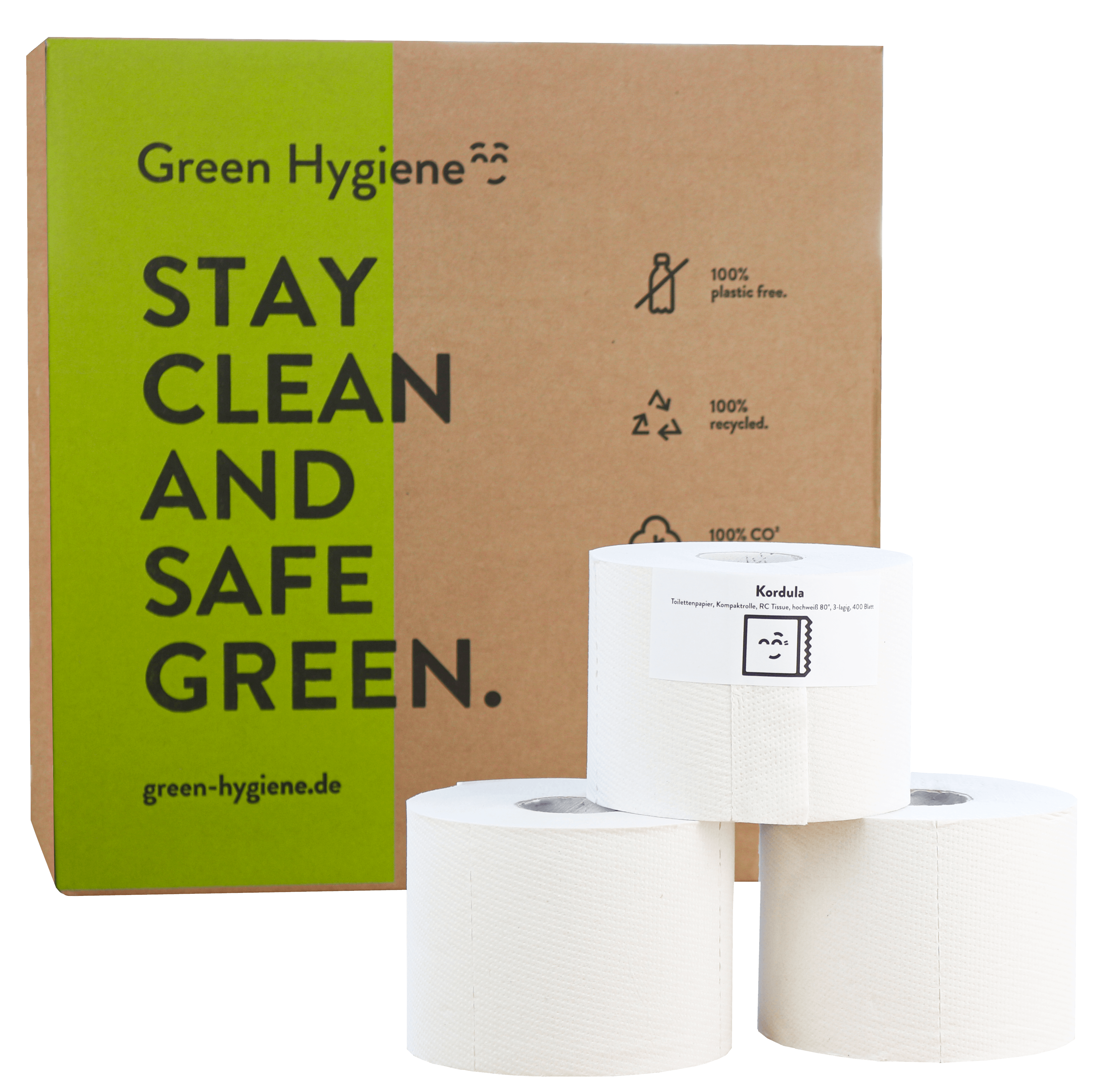 Green Hygiene KORDULA, nachhaltiges Toilettenpapier, 3-lagig
