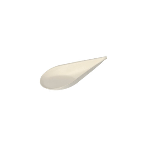 10 x 50 Fingerfood - Teller, Zuckerrohr "pure" 10,5 cm x 5,7 cm weiss "Drop"