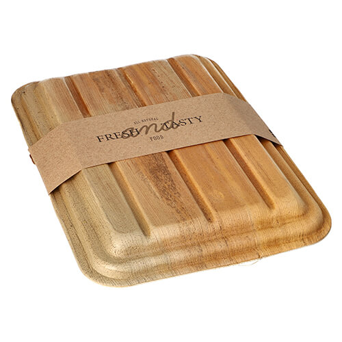 Trays, Palmblatt "pure" 2-geteilt 5,5 cm x 17,5 cm x 25,5 cm mit Deckel und Banderole