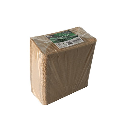 Teller, Pappe "pure" eckig 11 cm x 17,5 cm braun