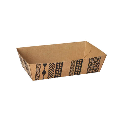 Snacktrays, Pappe 3,5 cm x 10,5 cm x 14 cm braun "Maori" mittel