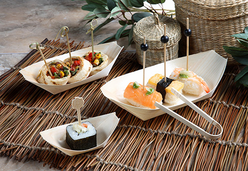 Fingerfood - Schalen, Holz "pure" 21,5 cm x 10 cm "Schiffchen"