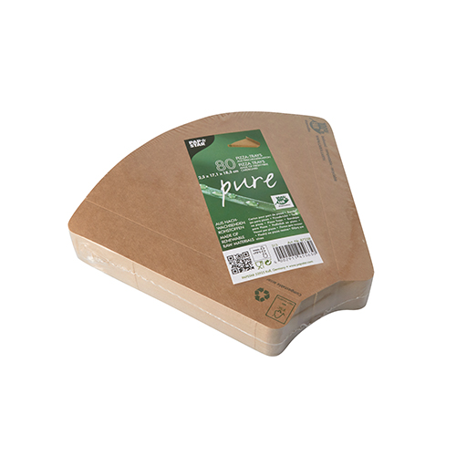 Pizza-Trays, Pappe "pure" 2,5 cm x 17,1 cm x 18,3 cm braun "100% Fair" extra groß