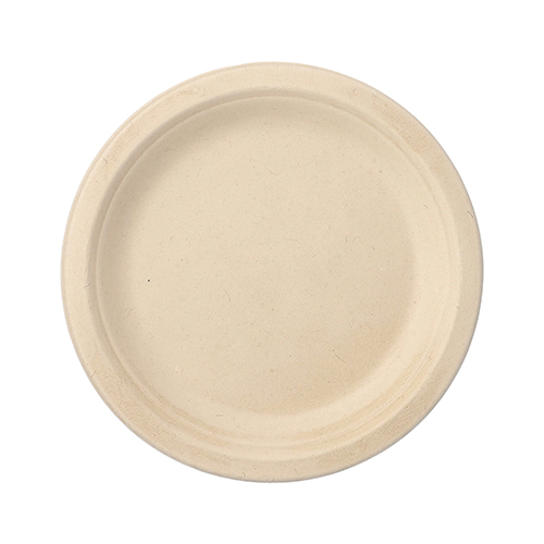 10 x 50 Teller, Zuckerrohr "pure" ungeteilt Ø 18 cm · 2 cm natur