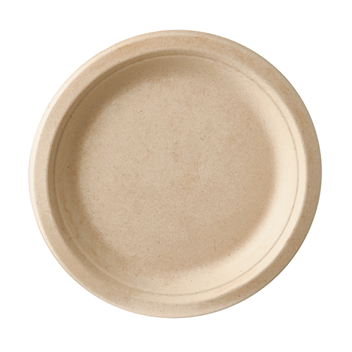 12 x 12 Teller, Zuckerrohr "pure" ungeteilt Ø 18 cm · 2 cm natur