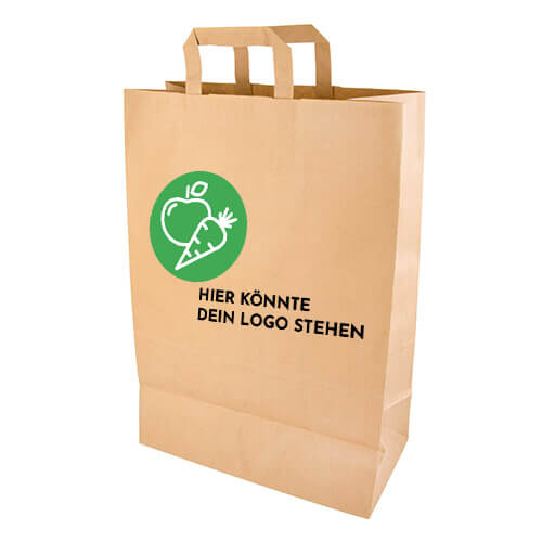 Individuell bedruckte Tragetaschen, Papier 44 cm x 32 cm x 17 cm braun mit Tragegriff