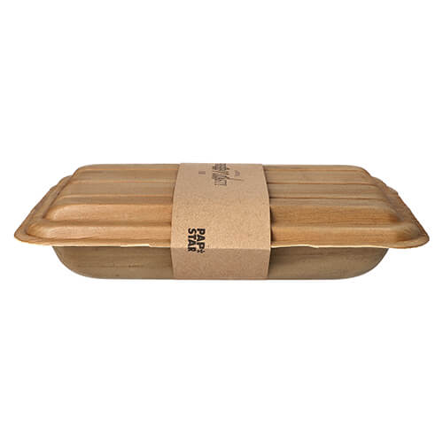 Trays, Palmblatt "pure" eckig 6,5 cm x 17,5 cm x 25,5 cm mit Deckel und Banderole