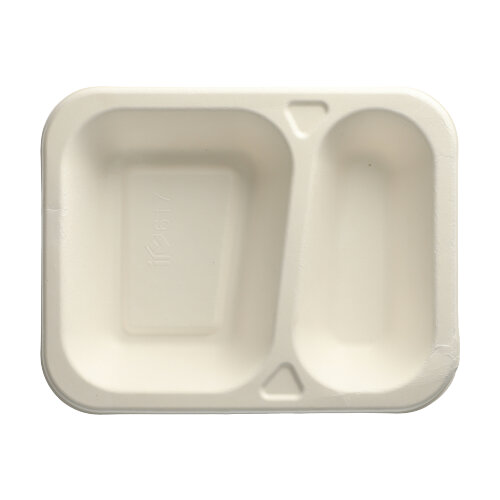 Siegelschalen, Zuckerrohr 2-geteilt 4,2 cm x 18,5 cm x 23,5 cm weiss