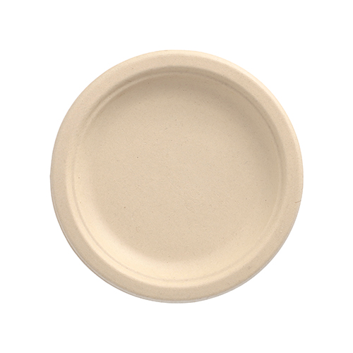10 x 50 Teller, Zuckerrohr "pure" ungeteilt Ø 15 cm · 2 cm natur